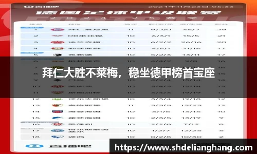 拜仁大胜不莱梅，稳坐德甲榜首宝座